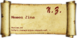 Nemes Zina névjegykártya