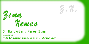 zina nemes business card
